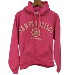 HAYWARD.CA sz Small Sweatshirt San Francisco Graphic Hooded Pink